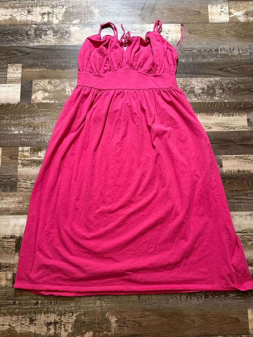 Old Navy Tank Dress Size XL Tall Hot Pink Cotton Ruffle Sundress